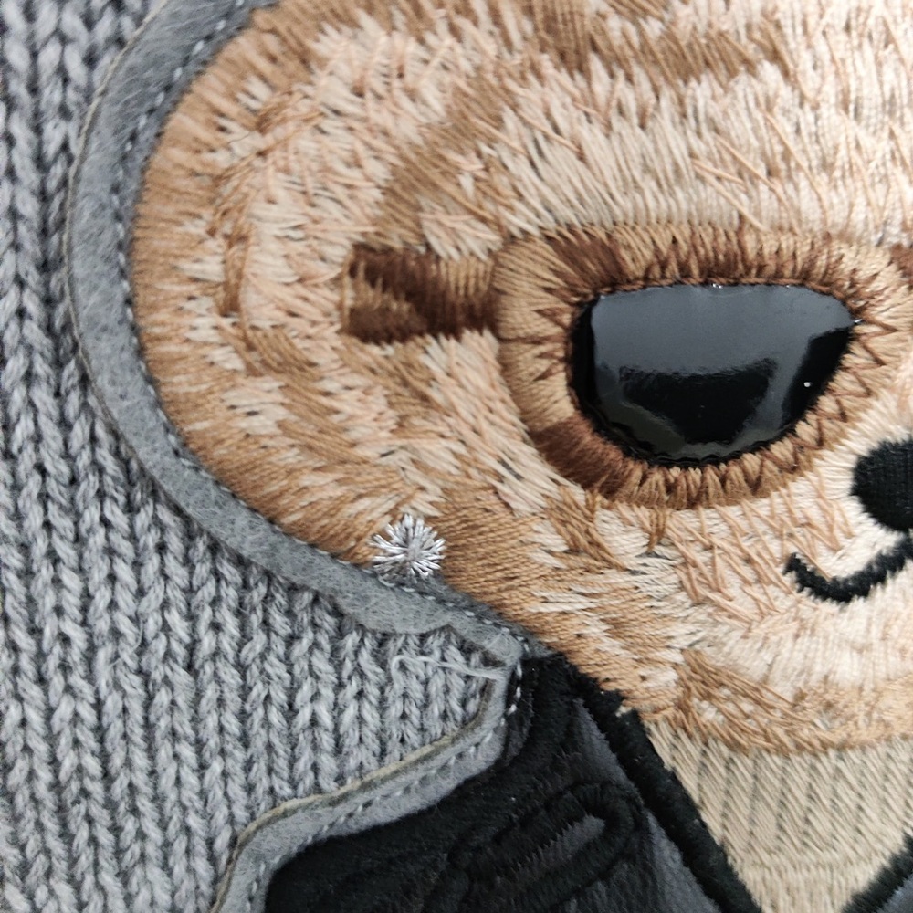 Ralph Lauren Light Gray Crewneck Sweater with Bear Patch - Picture 5 of 8